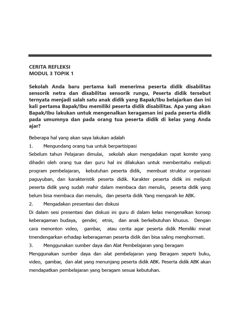 Refleksi Modul 3 Topik 1 | PDF