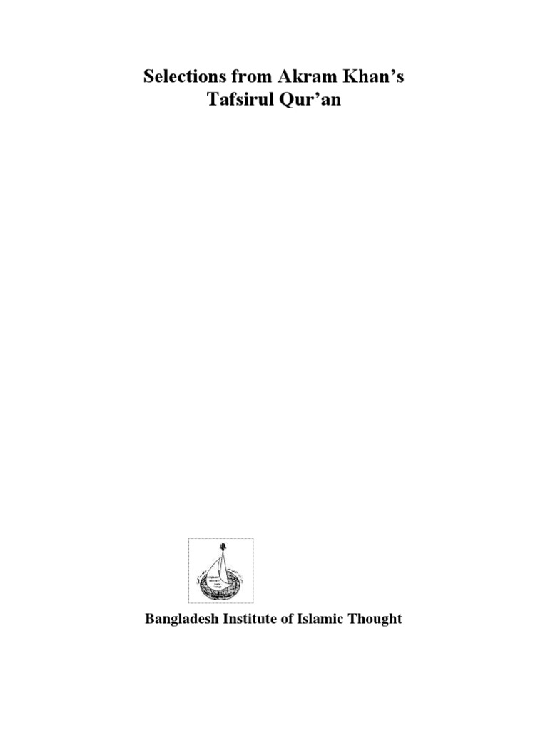 Selections From Akram Khan | PDF | Quran | Islam