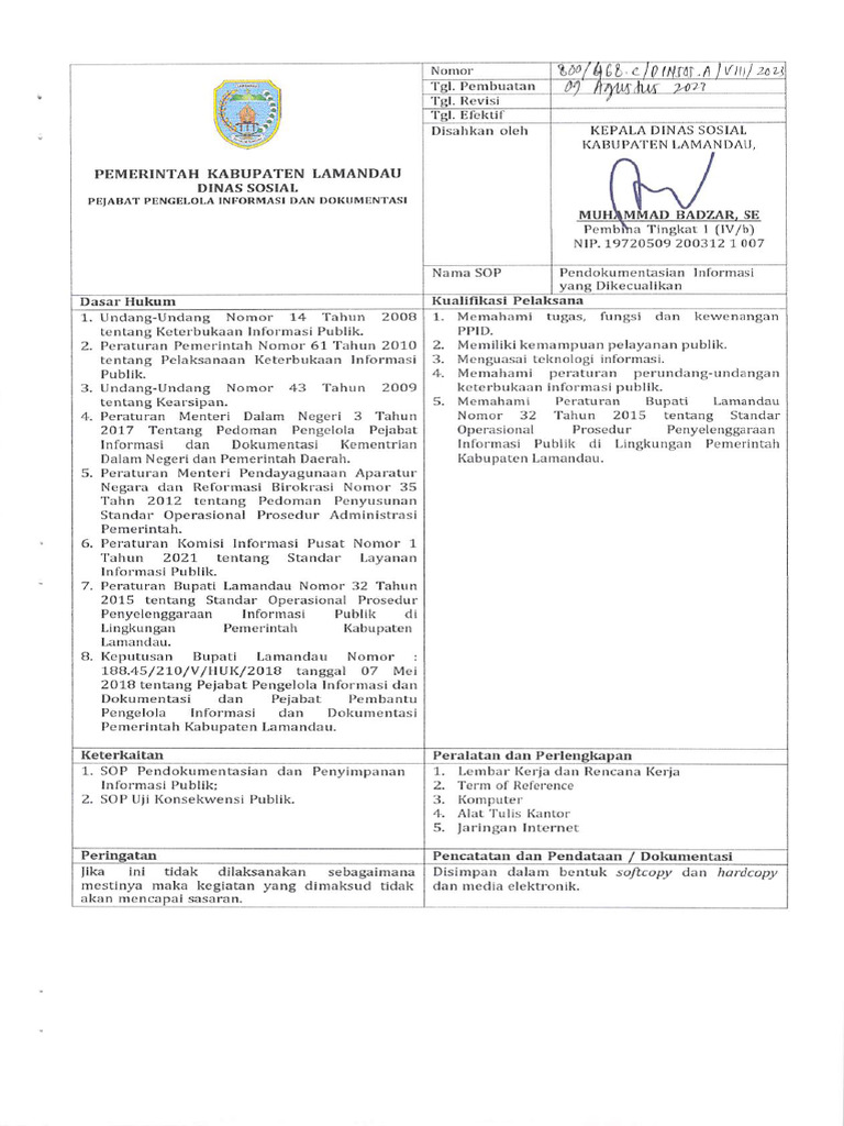 Sop ppid pendokumentasian informasi yang dikecualikan pdf