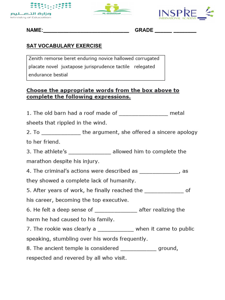 New SAT Vocabulary 1 | PDF
