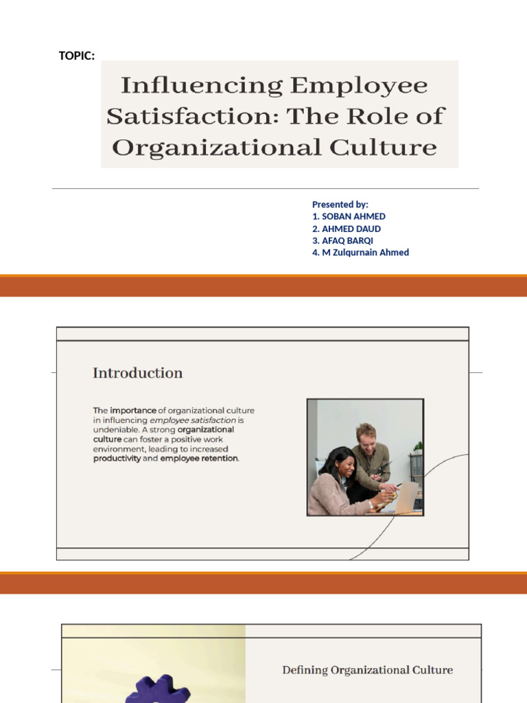 Impact of Organizational Culture On Employees Job Staisfaction | PDF