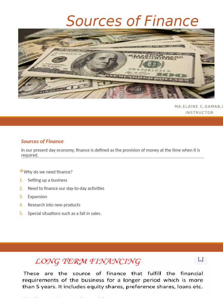 Understanding Sources of Finance | PDF | Finance & Money Management