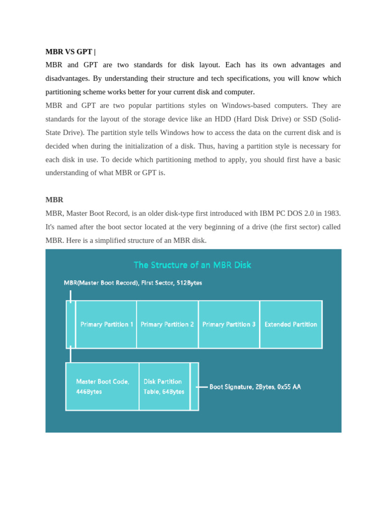 MBR VS GPT | PDF