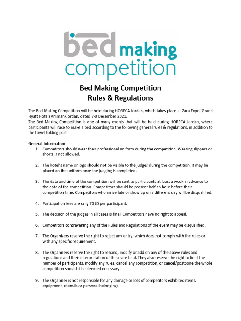 Bed Making Rules and Regulations en 2021 | PDF | Bed | Pillow