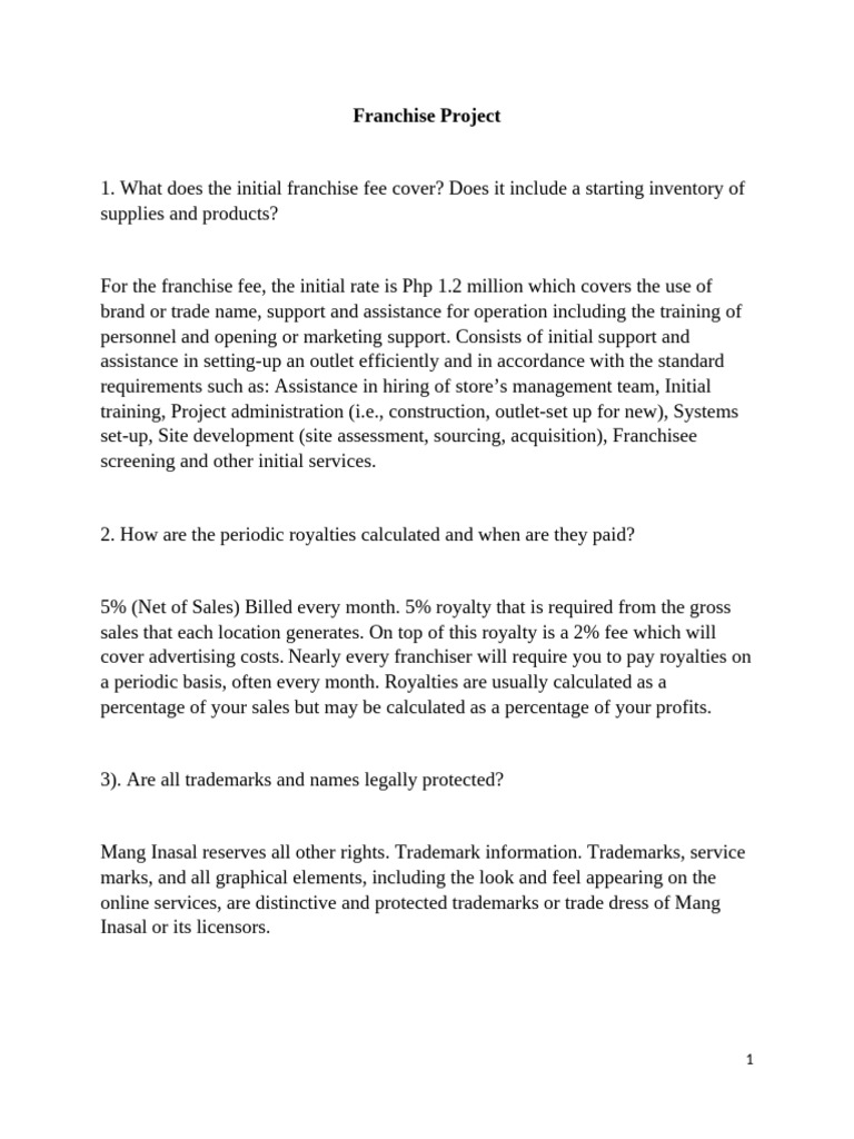 Franchise Project | PDF