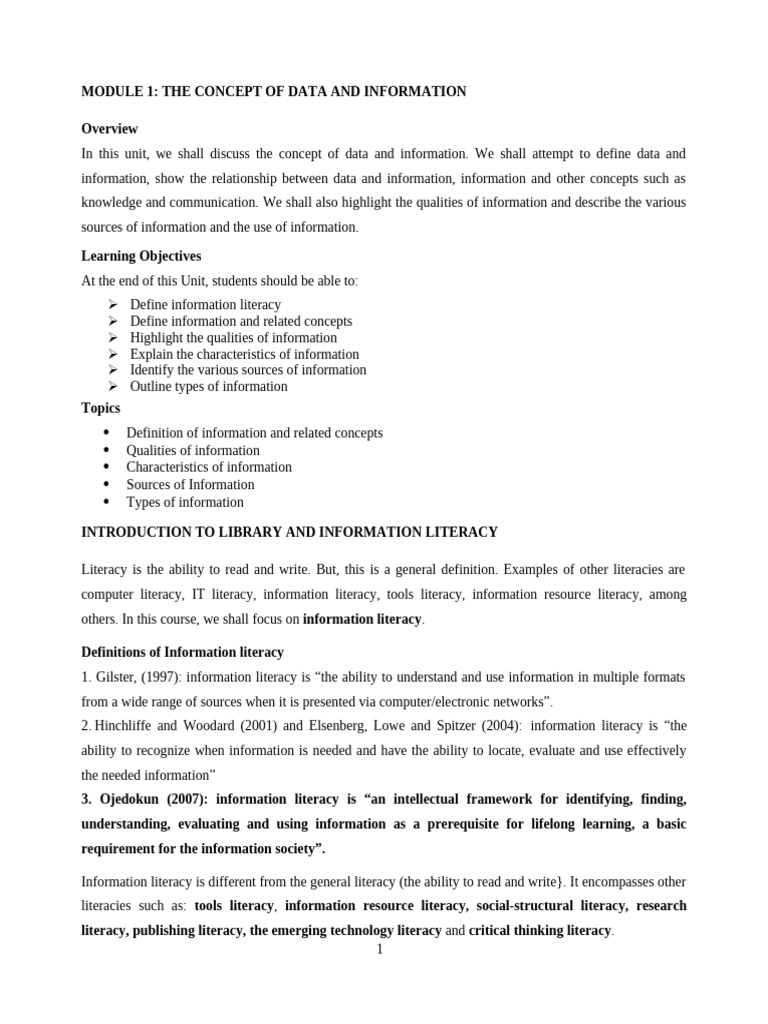 Lib 101 Module 1 Pdf