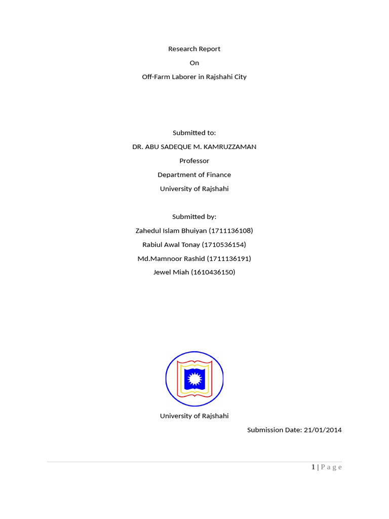 Off Farm Labourer Research | PDF