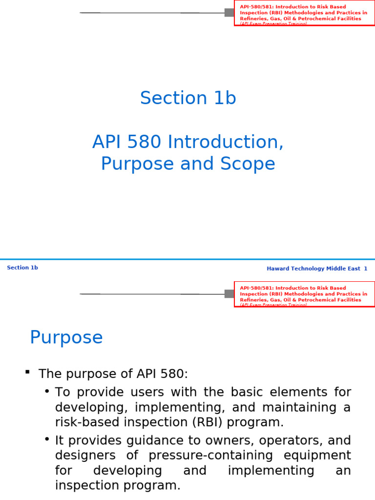 API 580: Risk-Based Inspection in Refineries | PDF | Oil Refinery ...