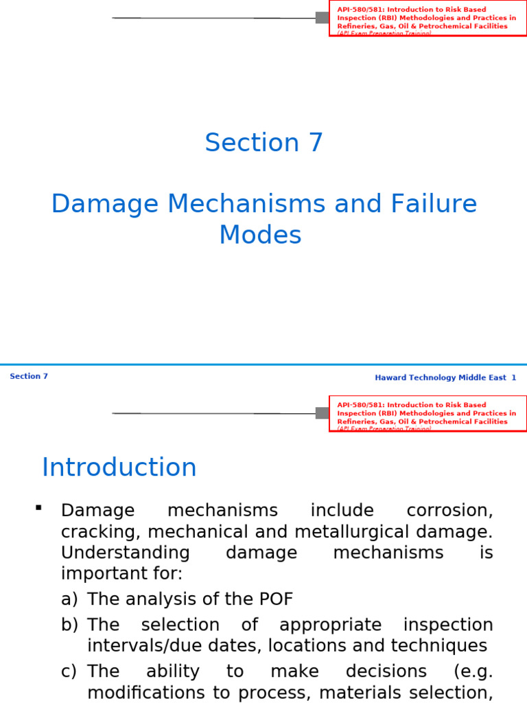 Damage Mechanisms in RBI Methodologies | PDF | Oil Refinery | Fracture