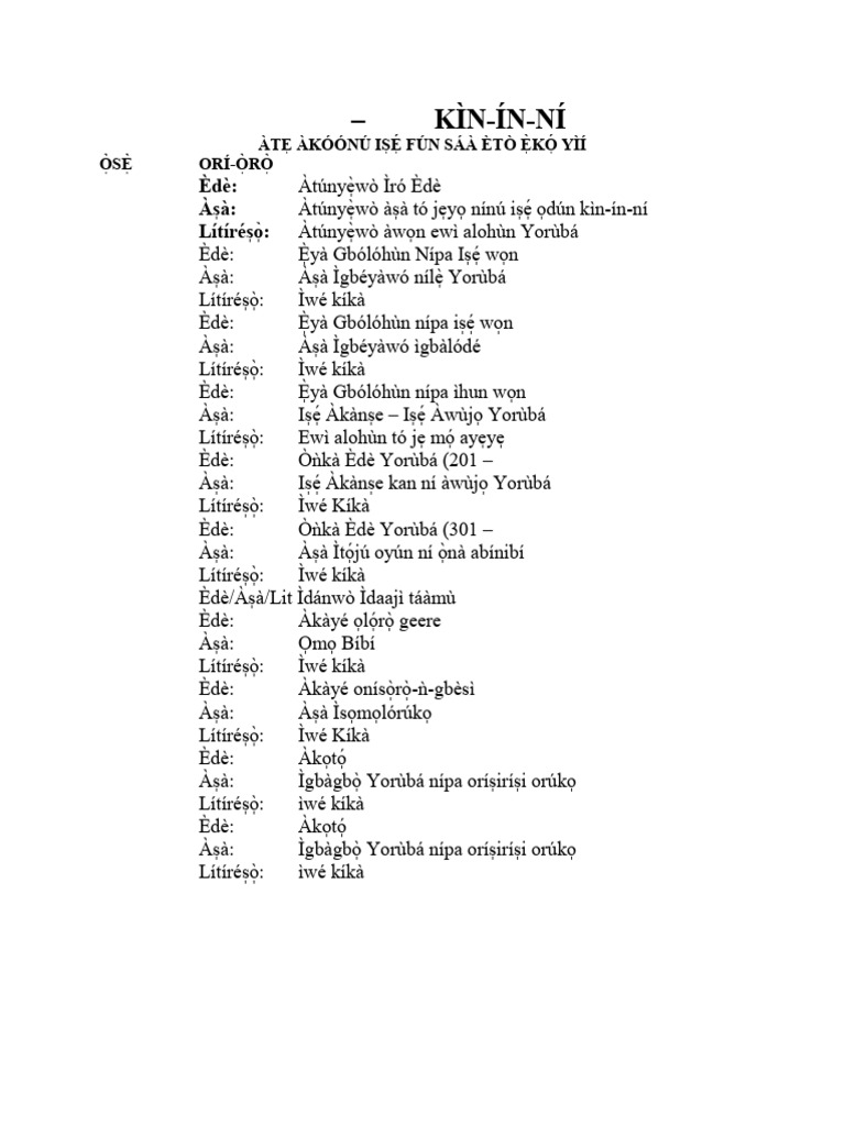 Scheme For JSS 1& 2 | PDF