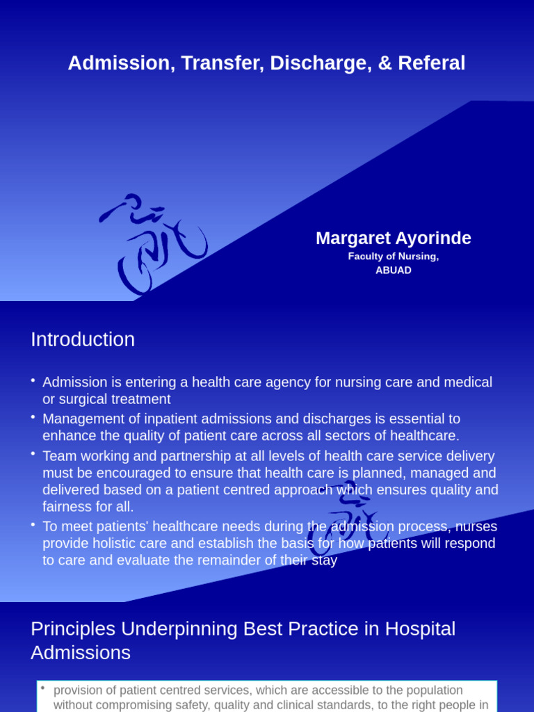 Admission and Discharge | PDF | Emergency Department | Wellness