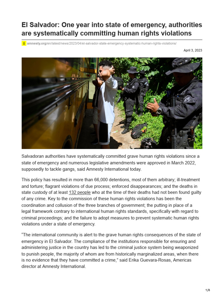 El Salvador One Year Into State of Emergency Authorities Are ...