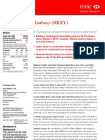 Ranbaxy (RBXY) : N: Ranbaxy Pulls Ahead of Watson in Generic Lipitor Market