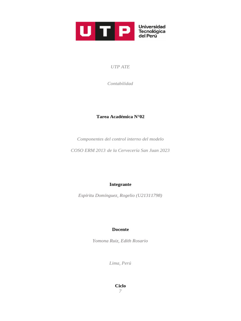 Control Interno COSO ERM 2013 en San Juan | PDF | Business | Economias