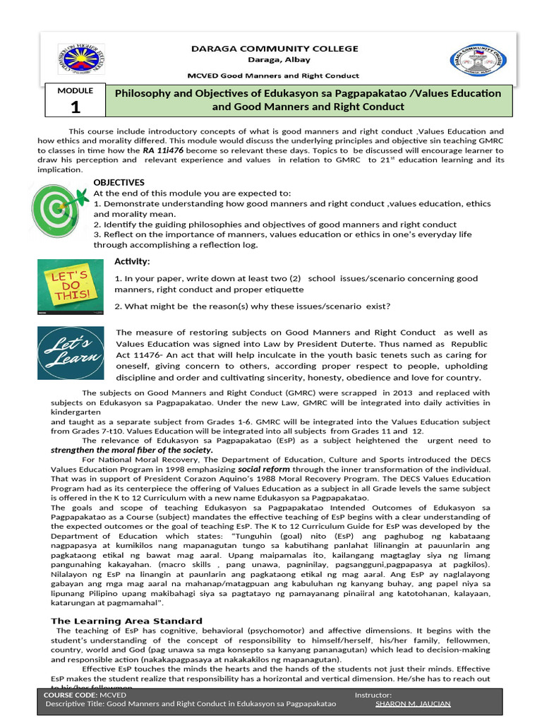 GMRC Module 1 | PDF