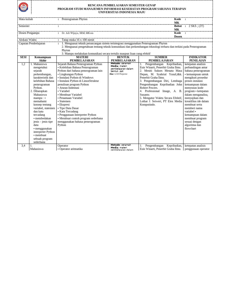 RPS Pemrograman Phyton | PDF