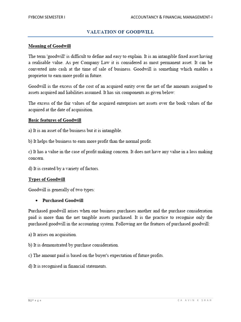 Valuation of Goodwill - 22725 | PDF | Goodwill (Accounting) | Business