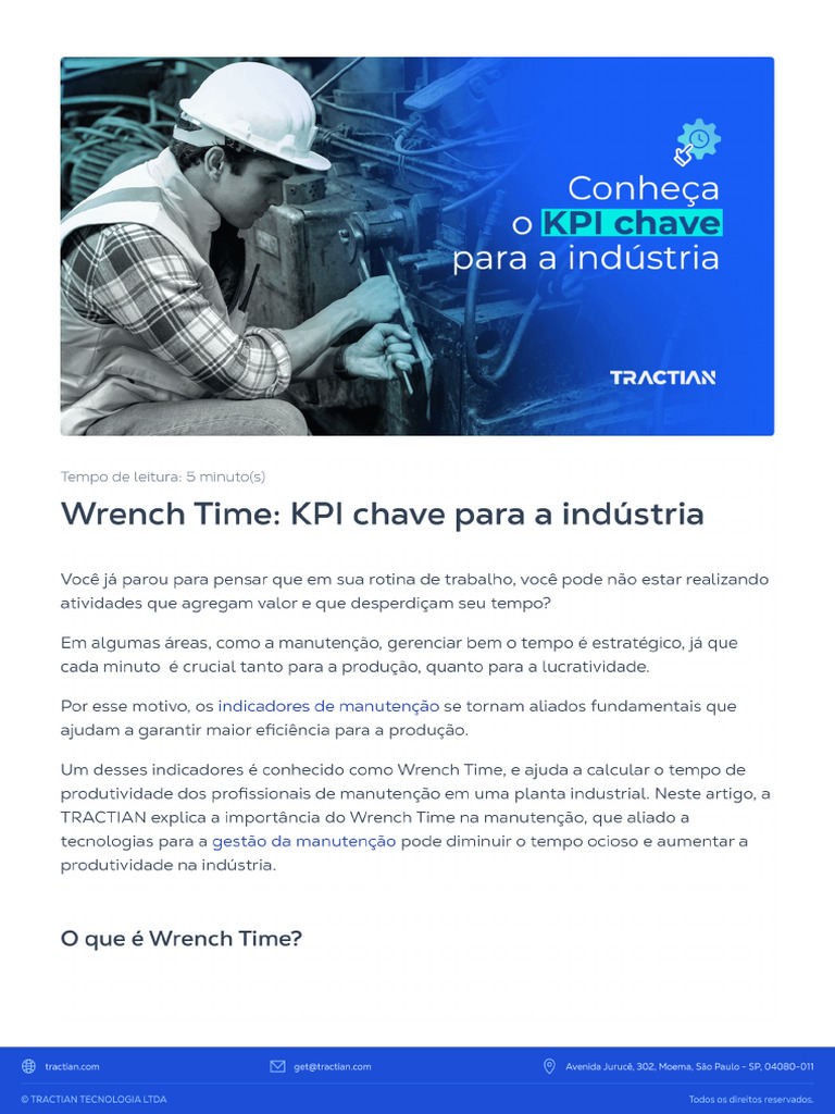 Wrench Time - KPI Chave para A Indústria | PDF