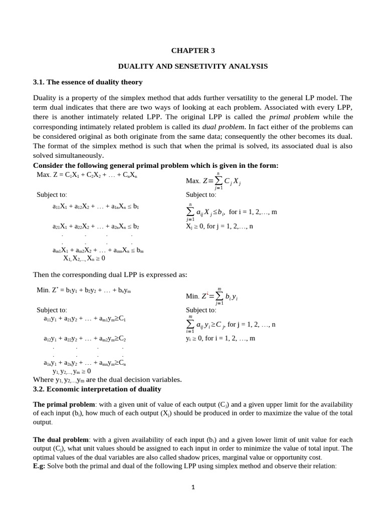 Studies Linear Nonlinear Programming