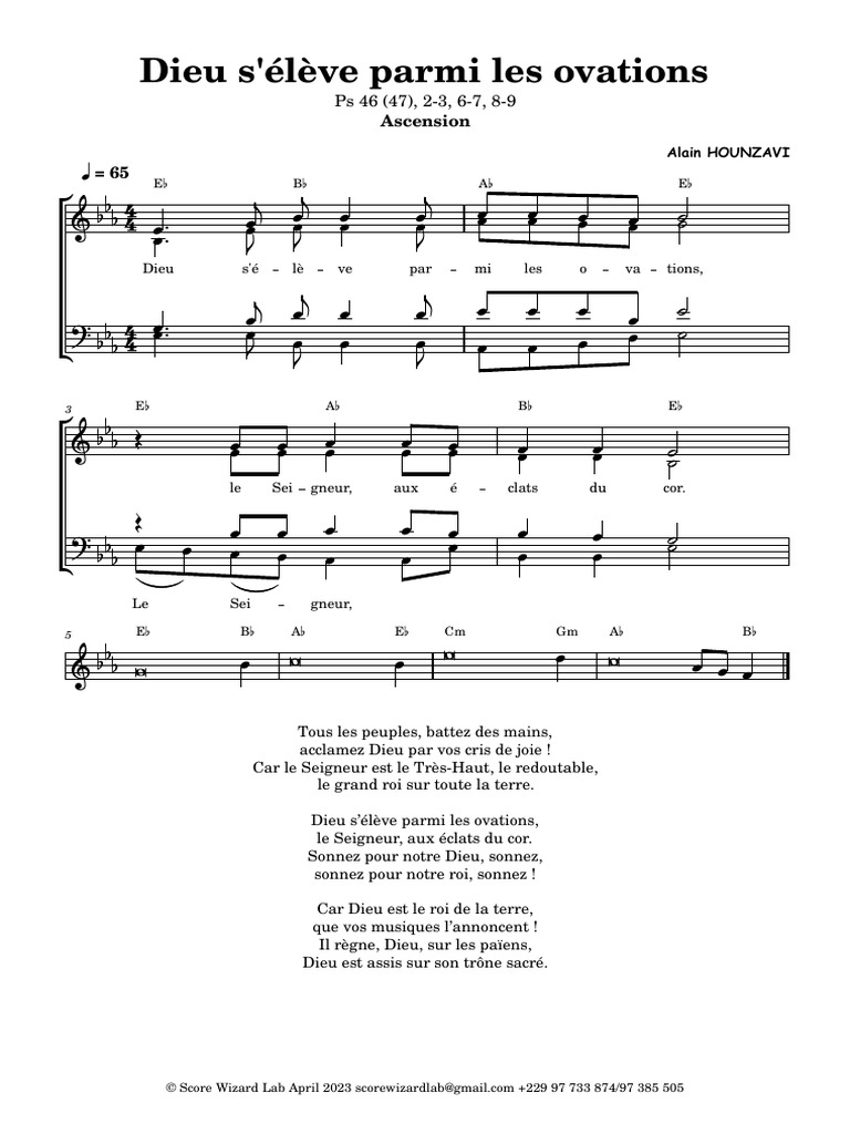 Dieu S'élève Parmi Les Ovations | PDF
