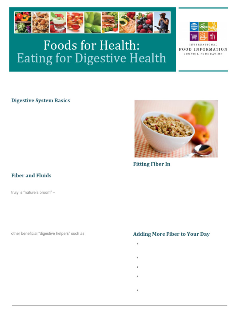 Foods For Digestive Health Final | PDF