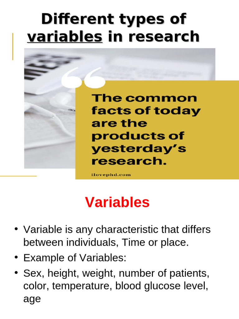 Research Lec 2 Different Types of Variables | PDF