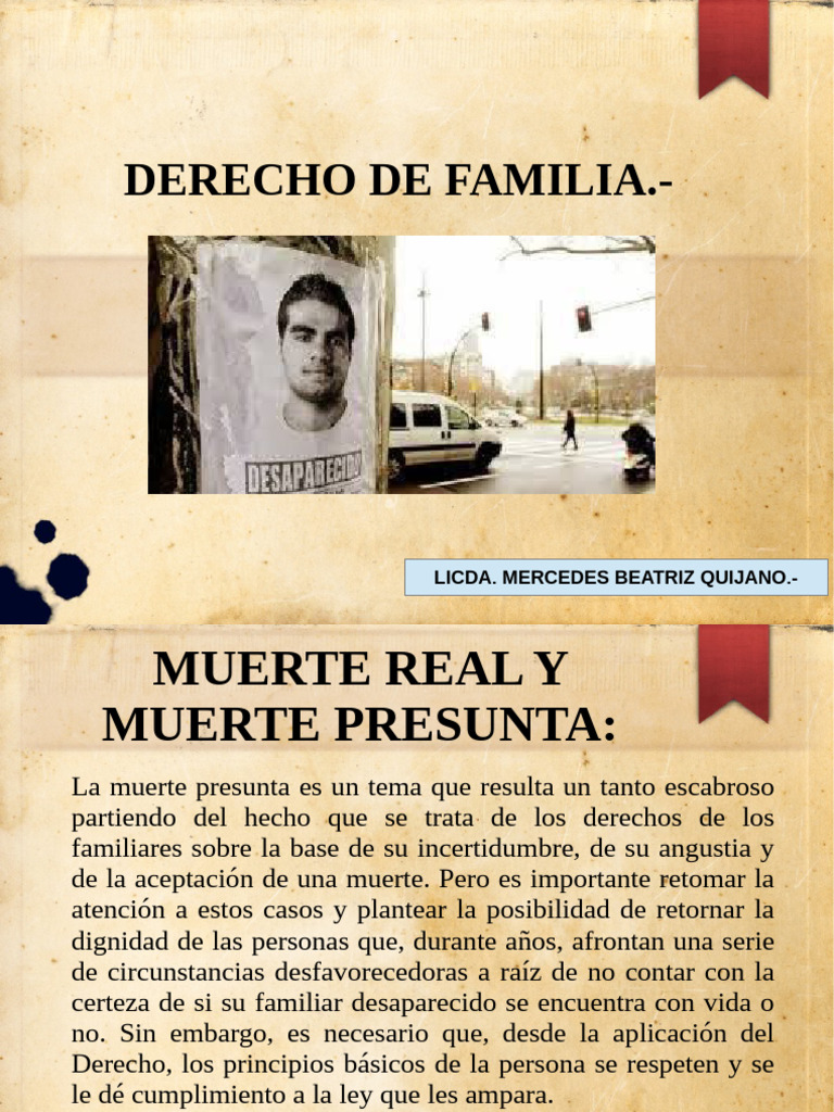 MUERTE REAL Y MUERTE PRESUNTA 27 SEP.PDF | PDF
