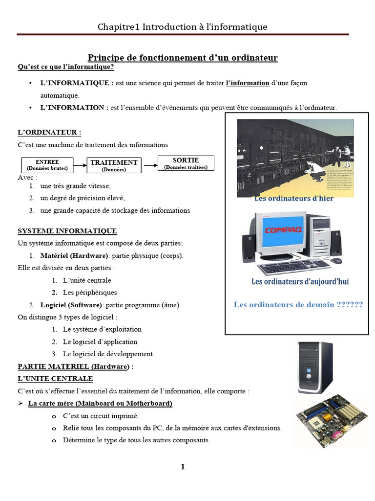 Introduction à l'informatique | PDF | Programme informatique ...