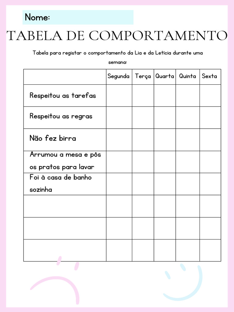 Turqoise Colorful Student Self Evaluation Behavior Checklist Worksheet ...
