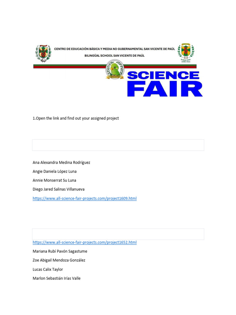 2nd Grade 2024 Science Fair Ms. Wendy Solorzano PDF | PDF