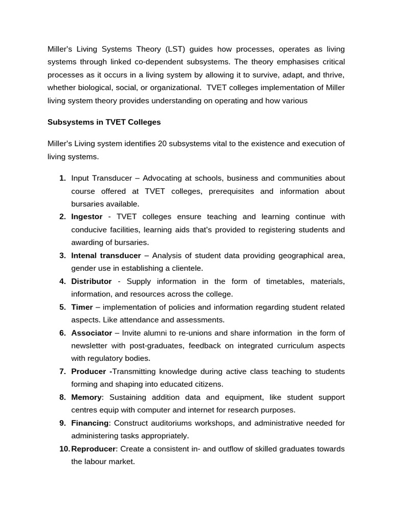 Living Systems Theory Is A General Theory Focussing On How All Living ...