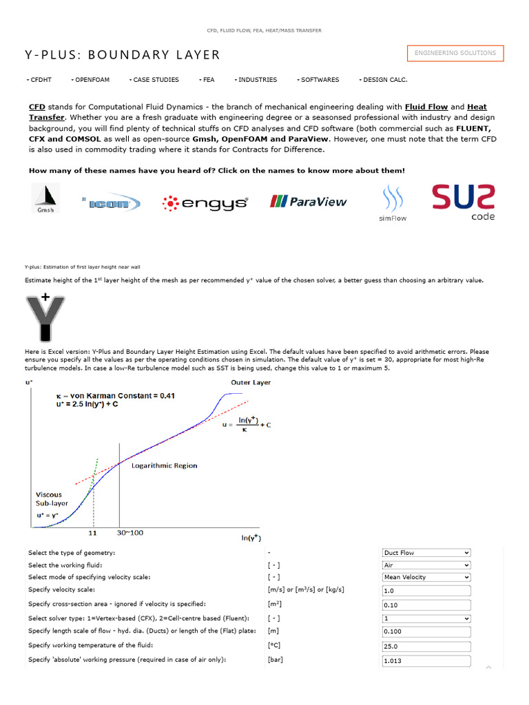 Y+ For Boundary Layer Resolution | PDF