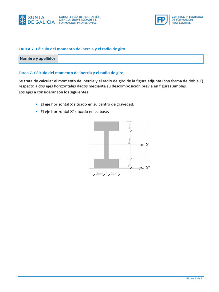 TAREA 7. Estructuras Momento de Inercia Radio Giro | PDF | Métodos y ...