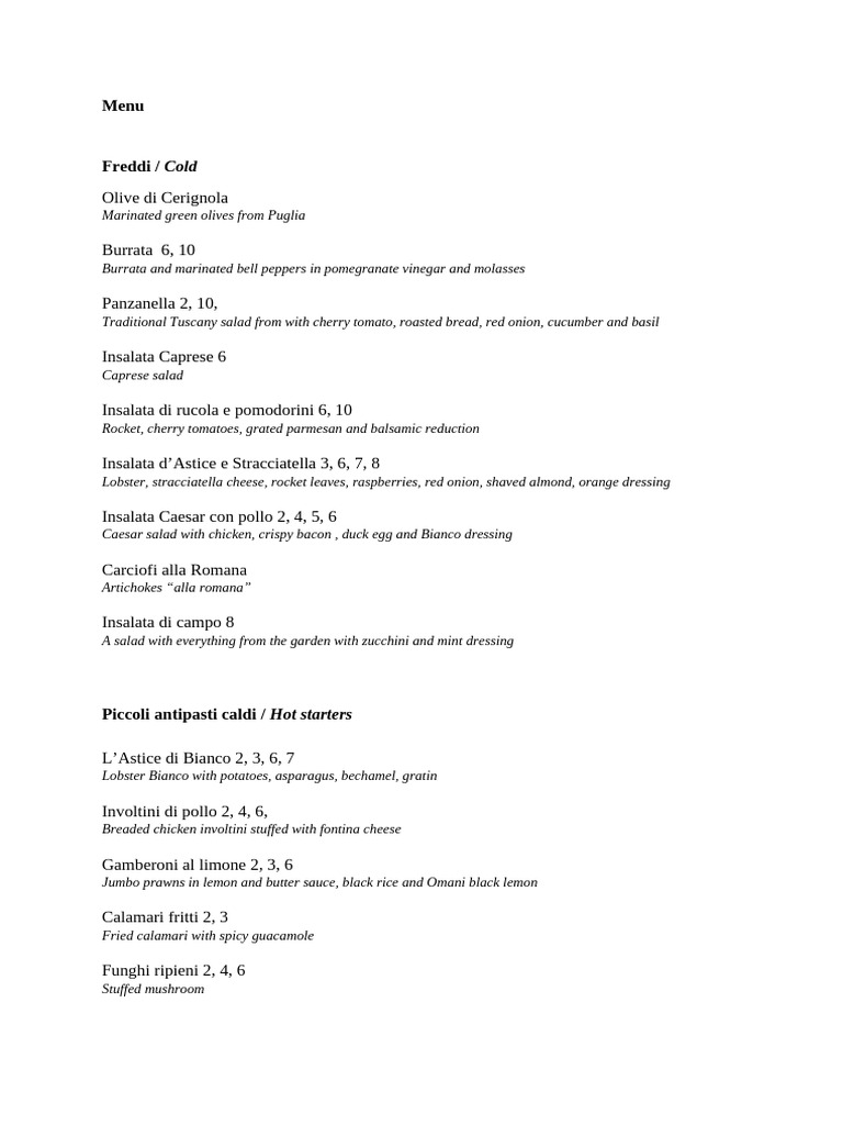 Image Result For Pizzeria Ravintola Bianco Menu