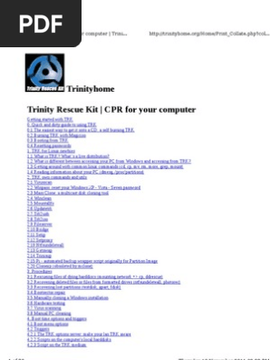 Trinity Rescue Kit Cpr For Your Computer Trinity Home File System Windows Registry