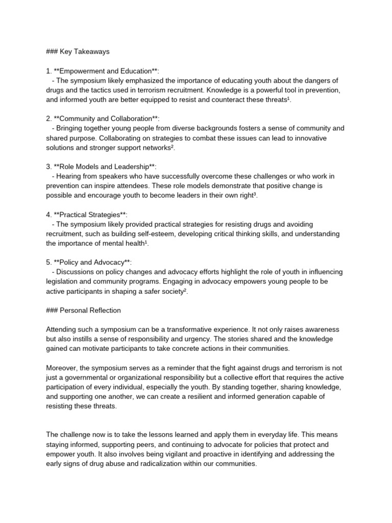 Symposium Reflection | PDF