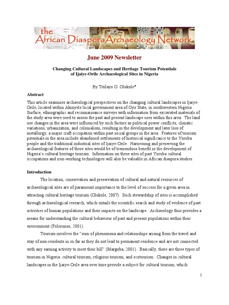 Ijaiye-Orile Heritage Tourism Insights | PDF | Archaeology | Cultural ...
