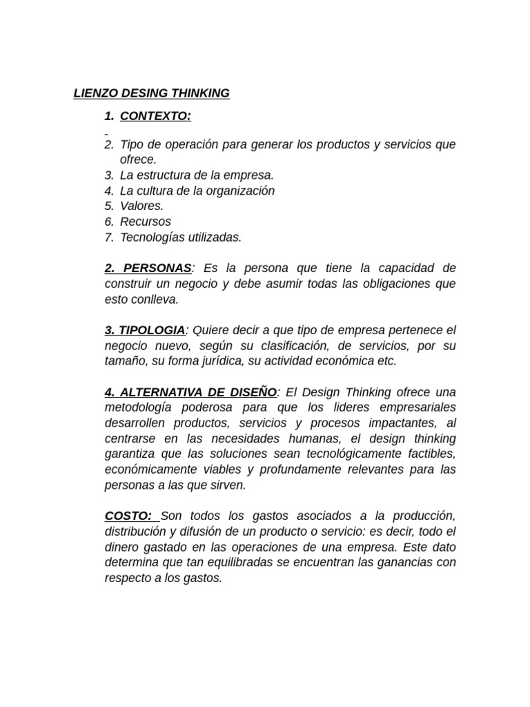 PLAN ANALISIS FODA Y El design thinking | PDF