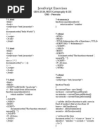 Javascript Exercises