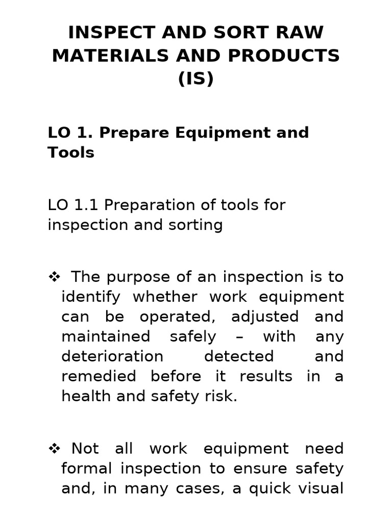 Inspection and Sanitation in Food Safety | PDF | Hazard Analysis And ...