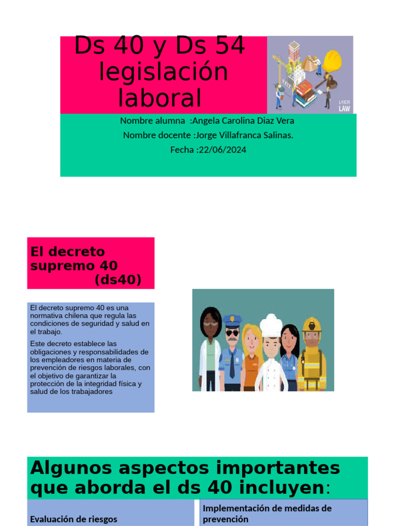 Normativas Laborales: DS 40 y DS 54 en Chile | PDF | Valores