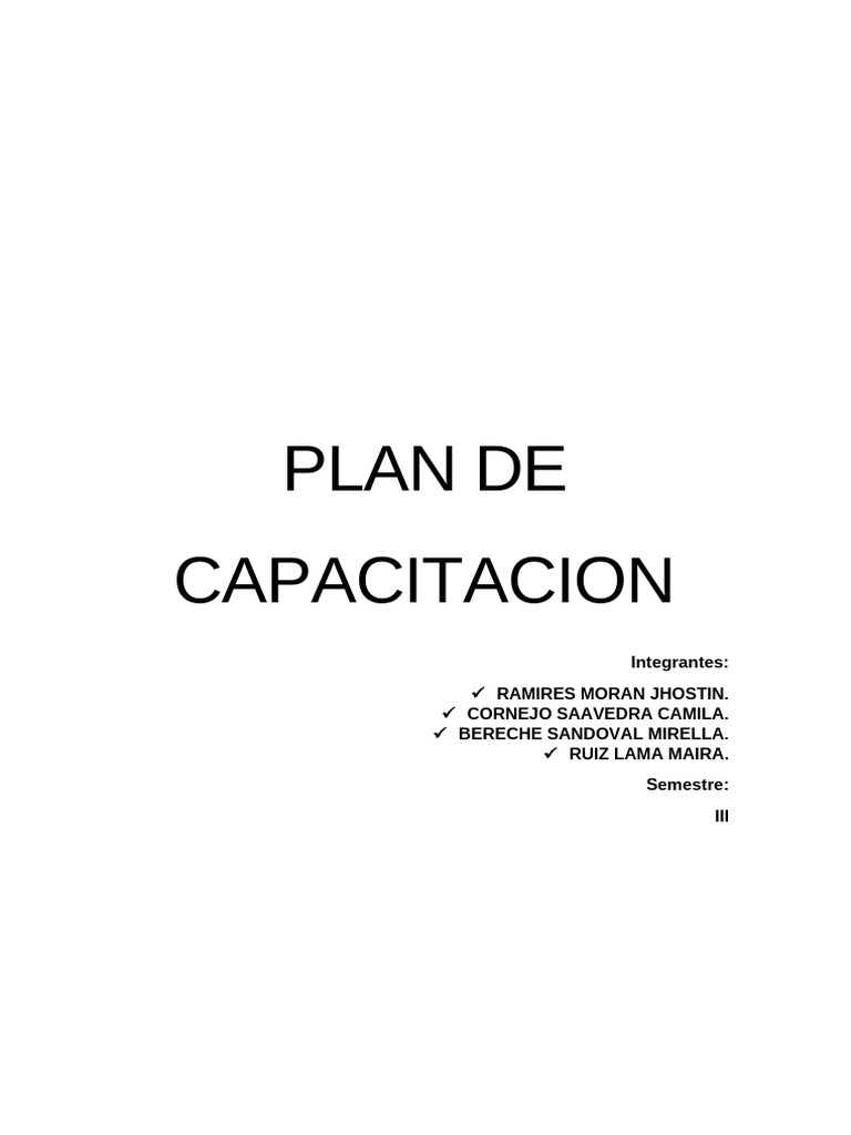 Plan de Capacitación en Ofimática Word | PDF | Creación de capacidad ...