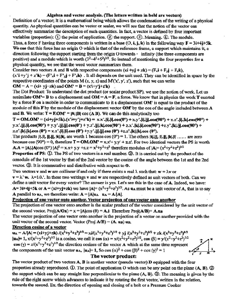Algebra And Vector Analyses Pdf