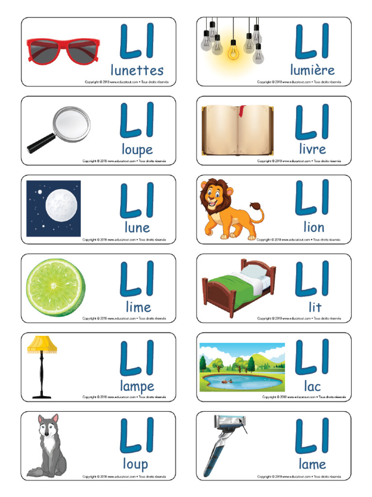 Vocabulaire - Lettre L | PDF