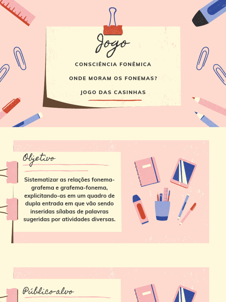 Jogo - Onde Moram Os Fonemas | PDF | Sílaba | Fonema