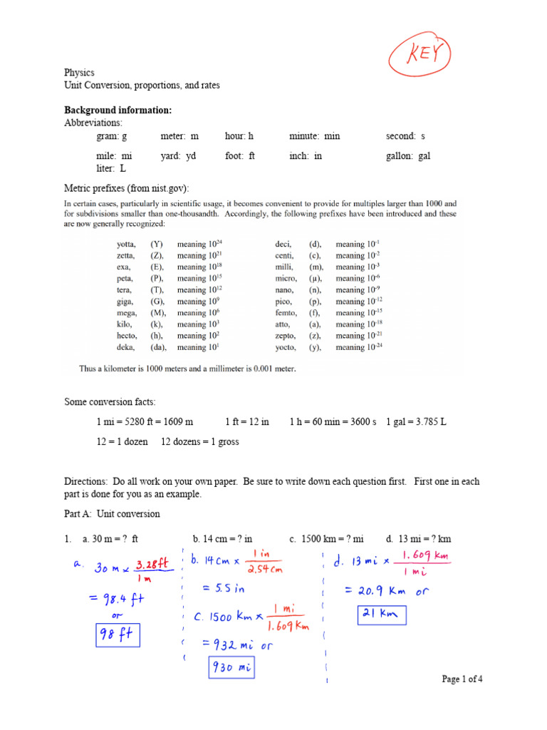 Key-Practice Unites Rates Proportations | PDF
