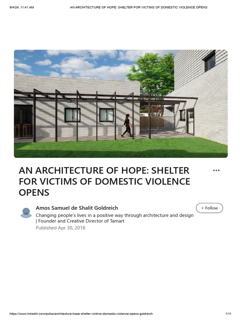 An Architecture Of Hope Shelter For Victims Of Domestic Violence