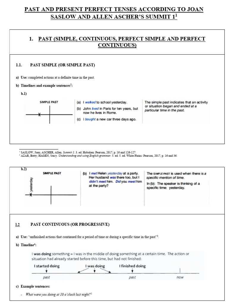 Understanding Past and Present Perfect Tenses | PDF | Language ...