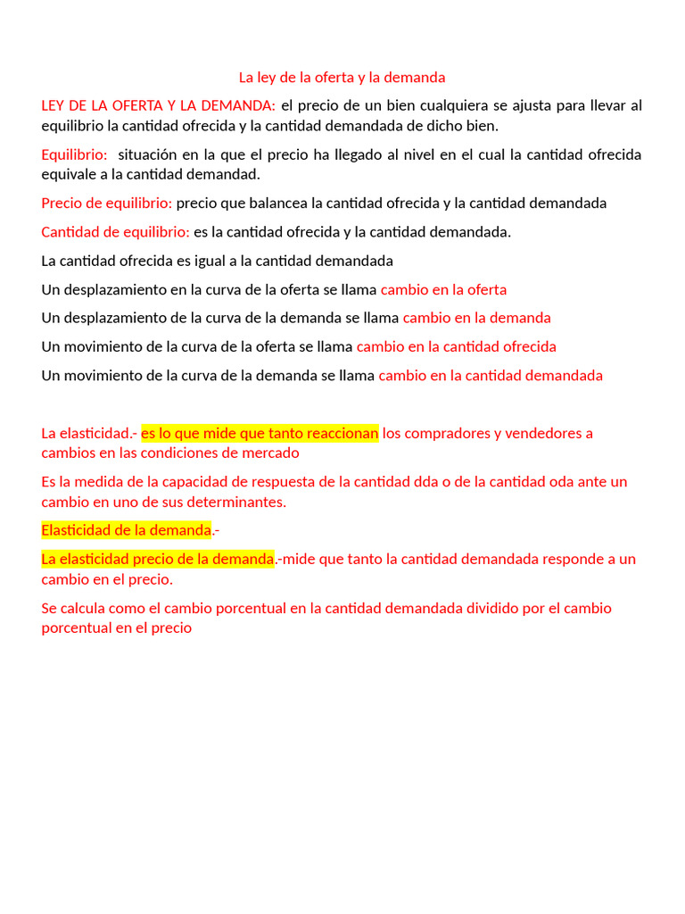 La Ley de La Oferta y La Demanda | PDF