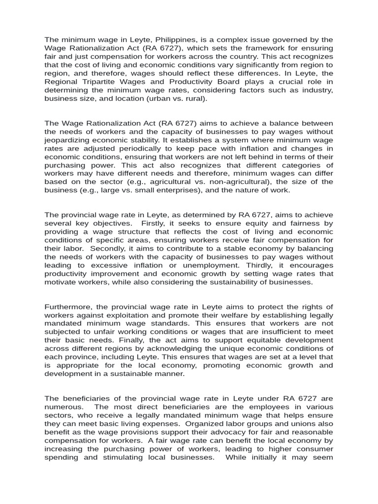PARAPHRASED For WAGE RATIONALIZATION | PDF